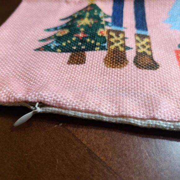 Pink Nutcracker Pillow Cover Decorative Case Accent Xmas Holiday Christmas Decor - Picture 9 of 10